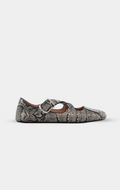 ALAÏA CRISS CROSS SNAKESKIN BALLET FLATS