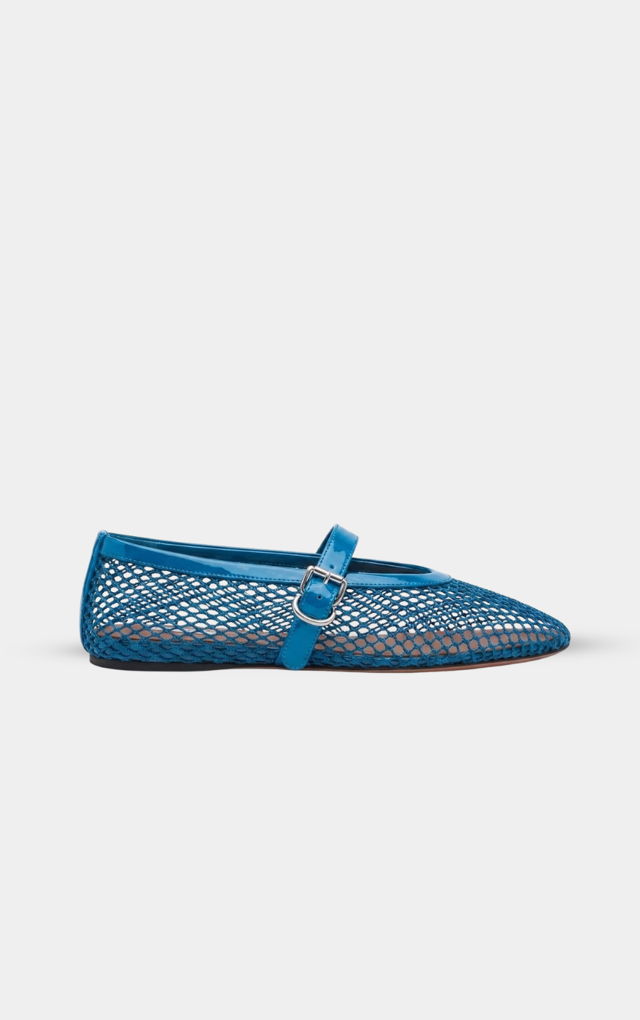 ALAÏA BLUE BALLET FLATS IN FISHNET