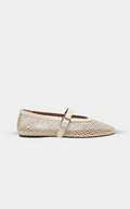 ALAÏA SAND BALLET FLATS IN FISHNET