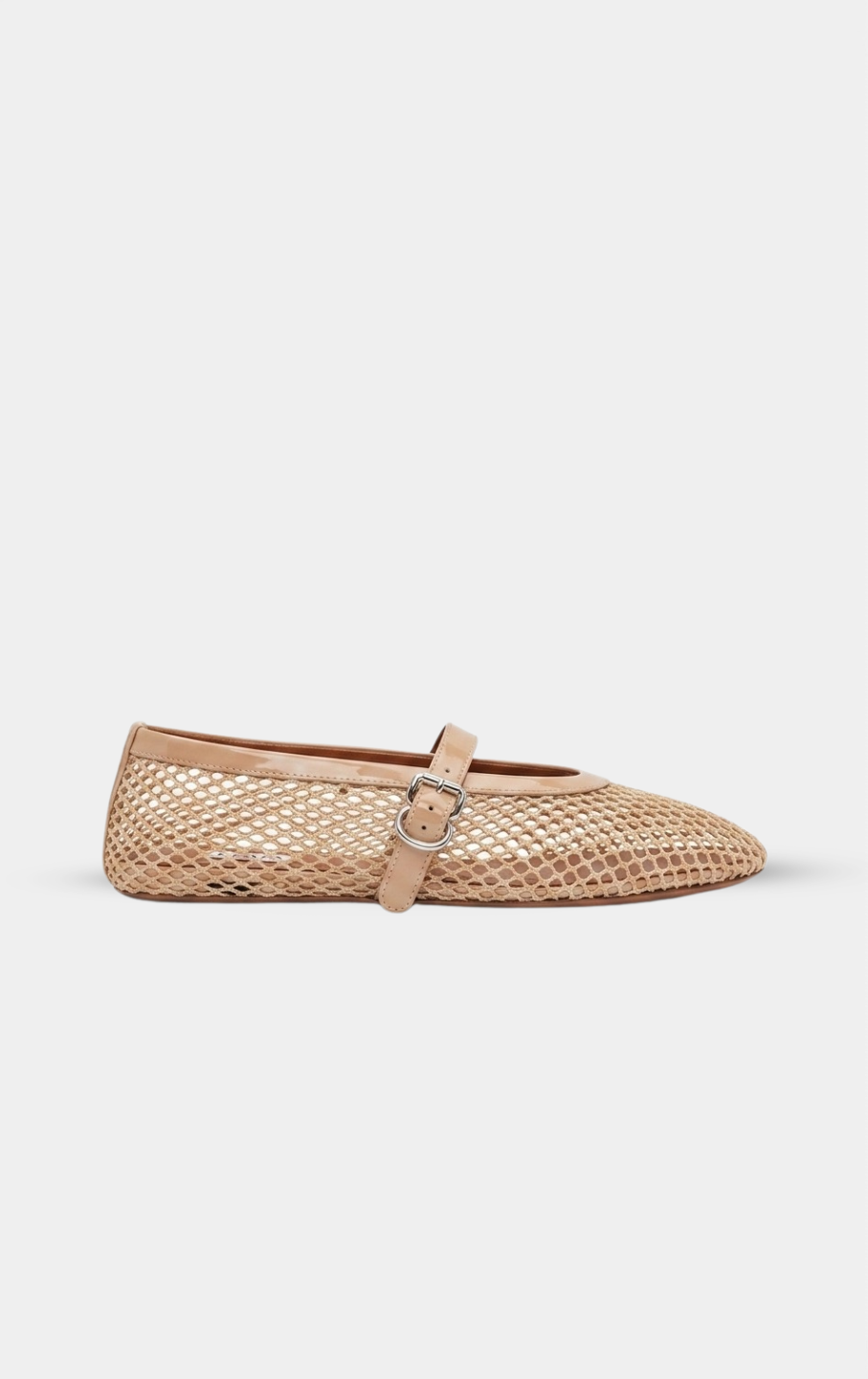 ALAÏA BEIGE BALLET FLATS IN FISHNET