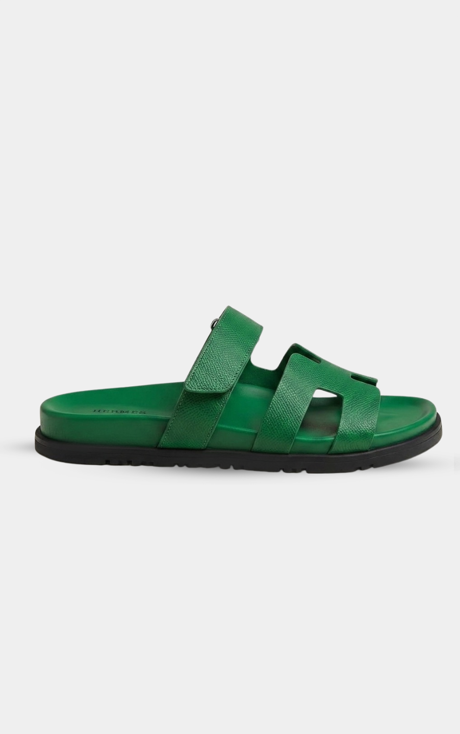 Hermès Chypre Leather Vert Jade Sandal