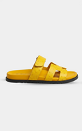 Hermès Chypre Yellow Ostrich Leather Sandal