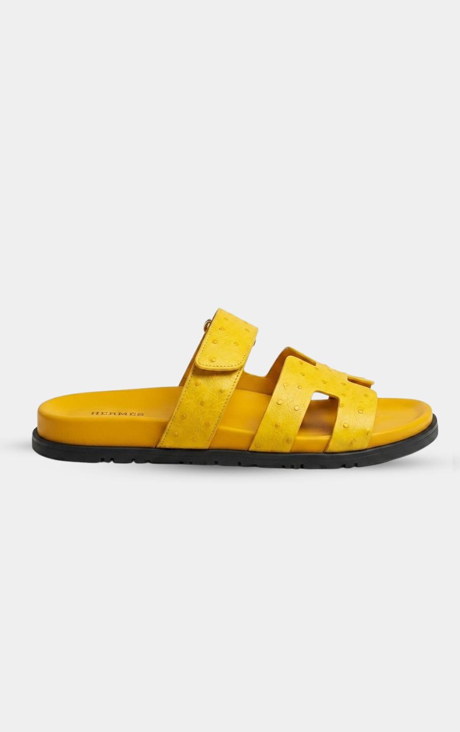 Hermès Chypre Yellow Ostrich Leather Sandal