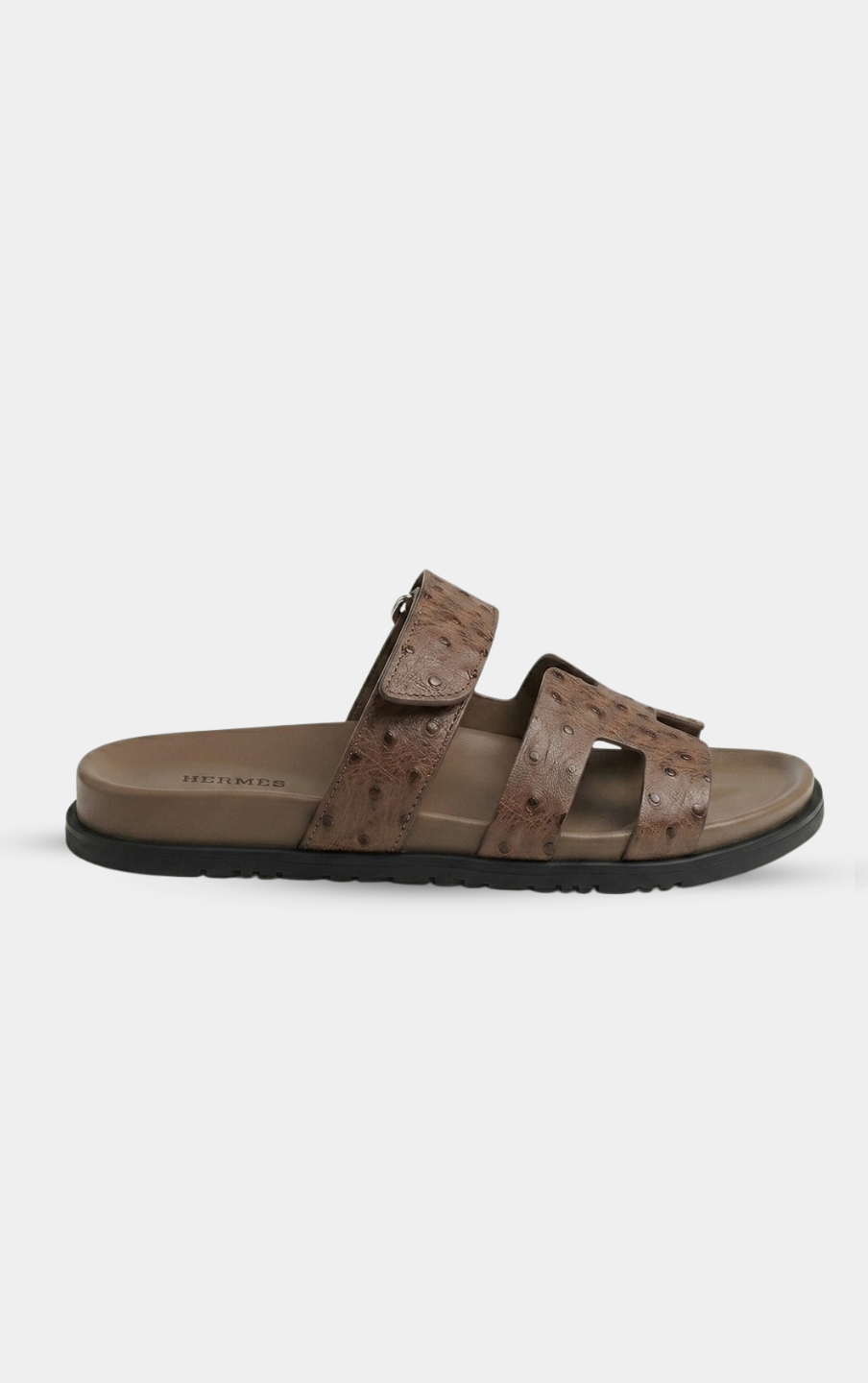 Hermès Chypre Brown Ostrich Leather Sandal