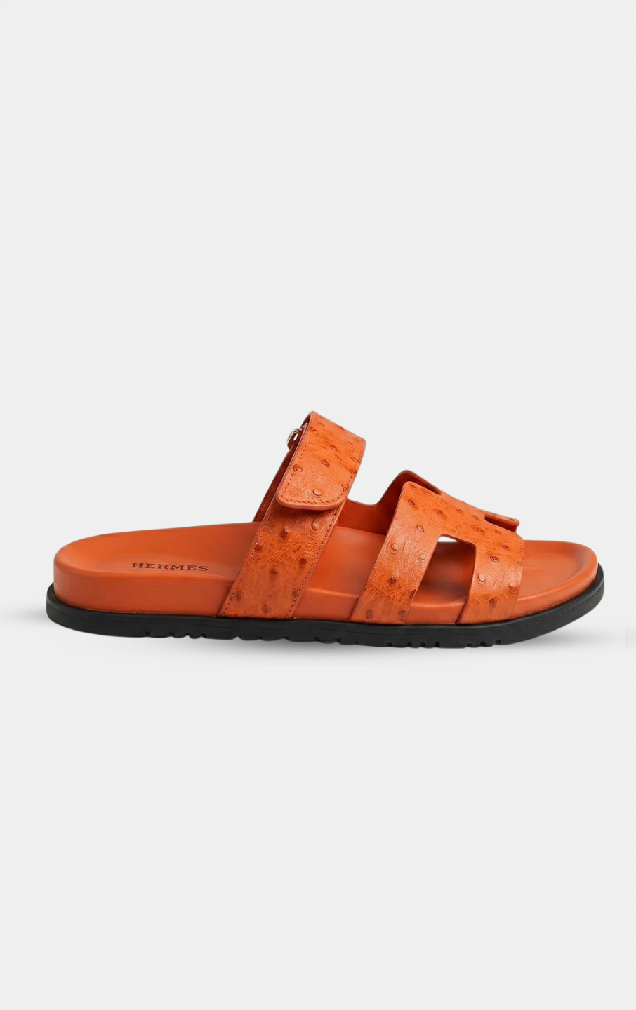 Hermès Chypre Orange Ostrich Leather Sandal