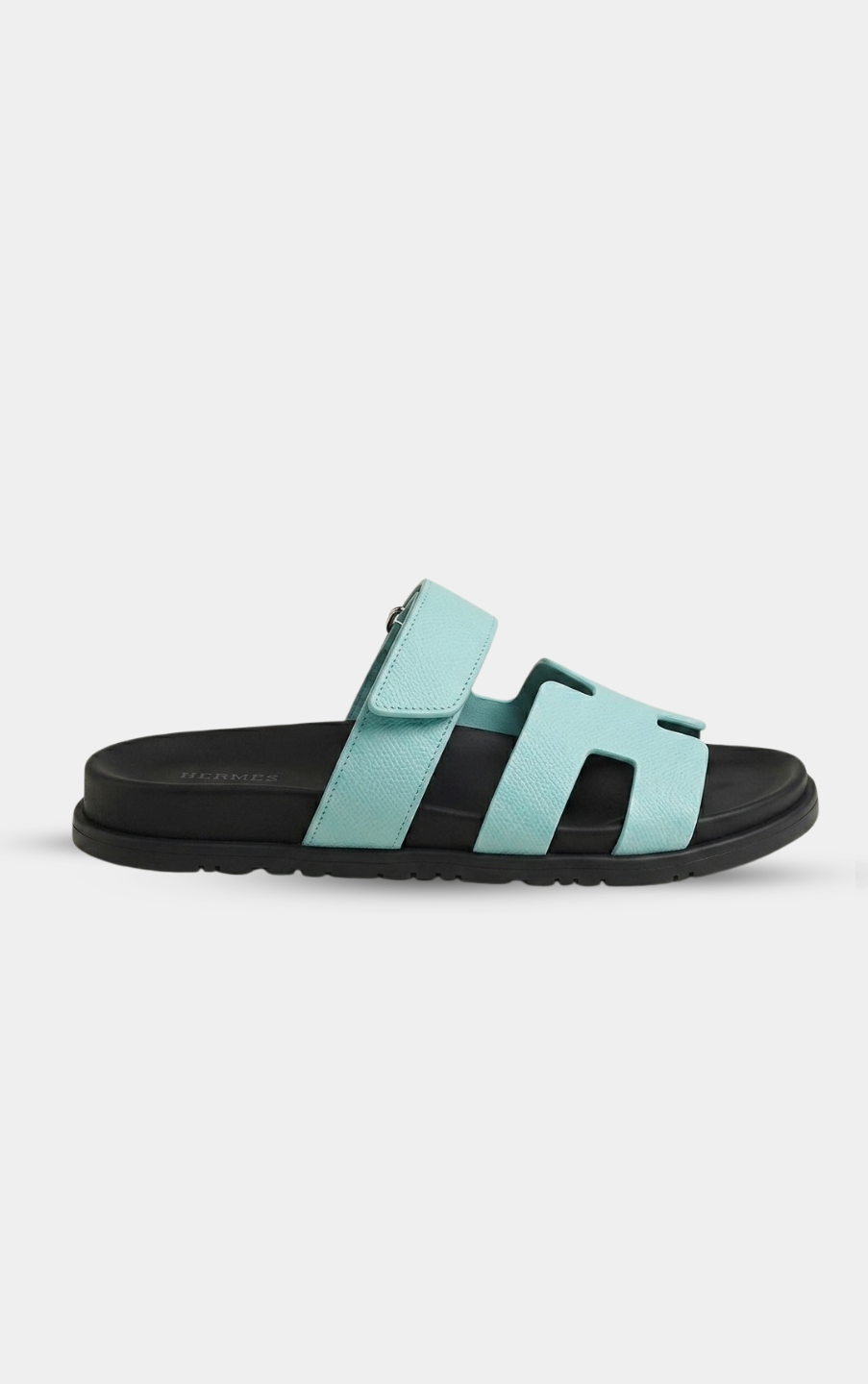 Hermès Chypre Leather Light Blue Sandal