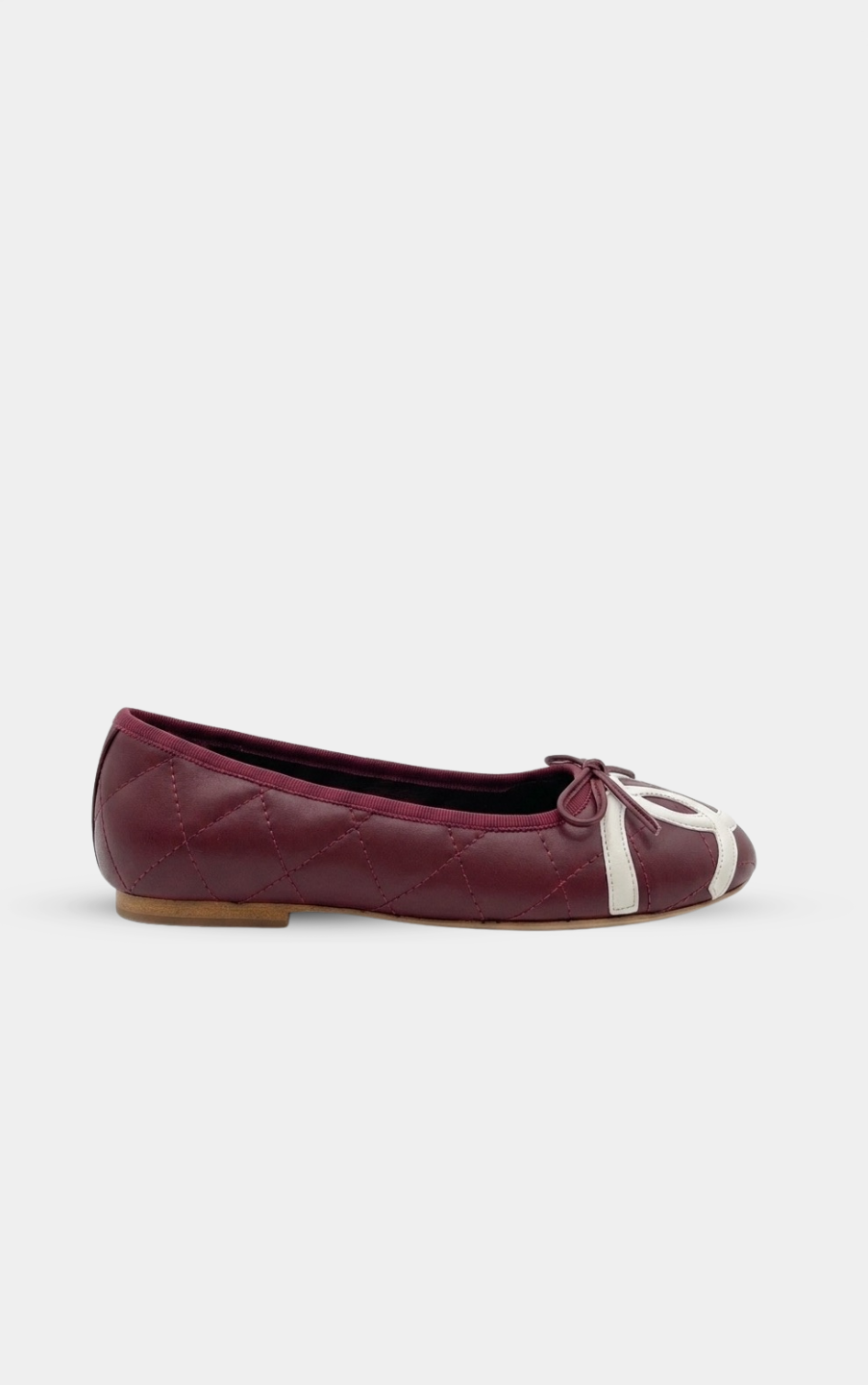 CHANEL Burgundy The COCO Beach '26 Ballet Flats