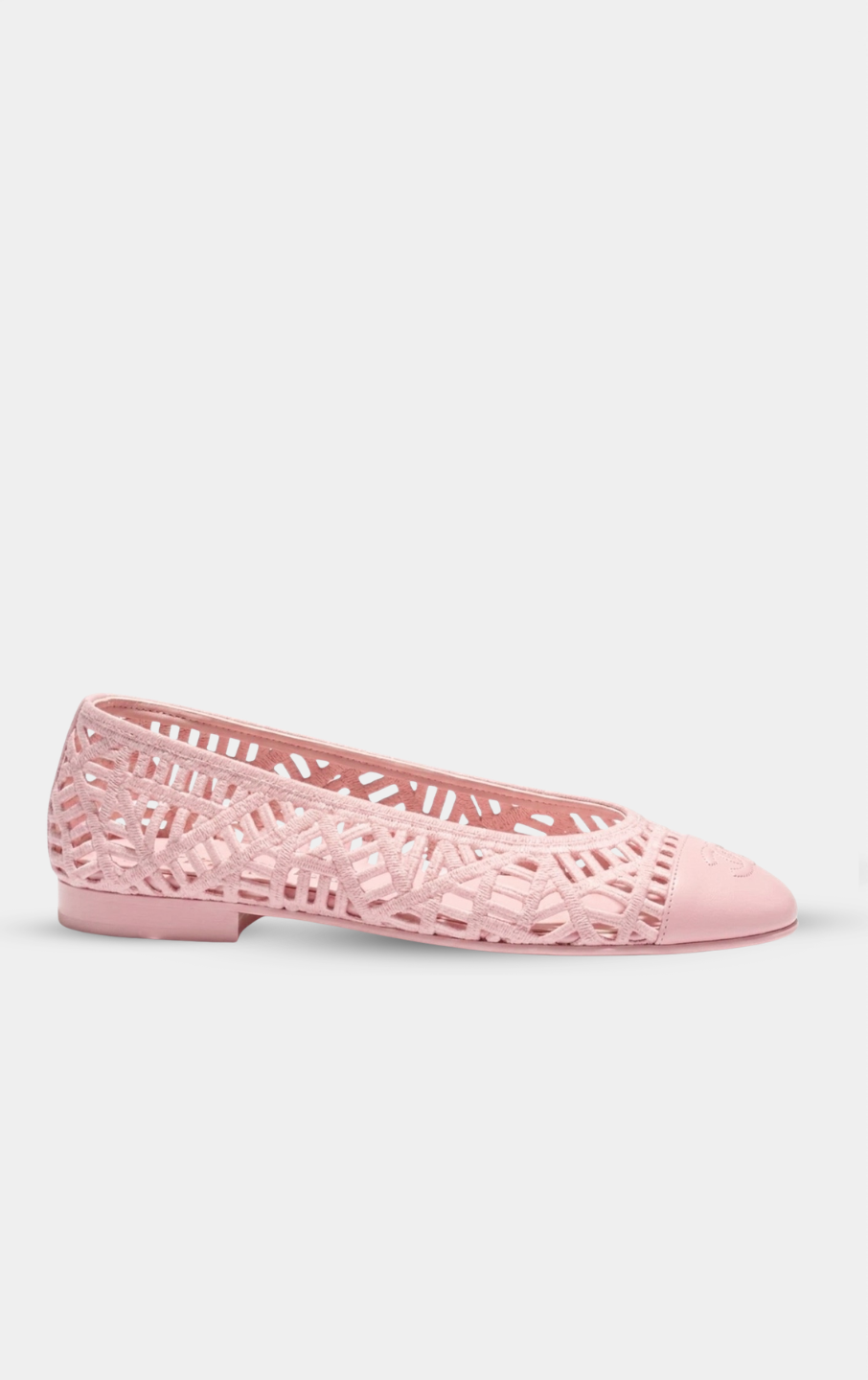 CHANEL Pink Cruise Ballet flats Embroidered Cotton