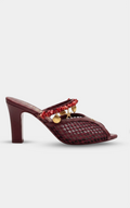 THE CHANEL Burgundy COCO Beach 26 Mule