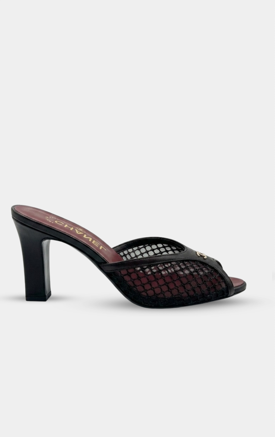 CHANEL Mules in Black Mixed Fibers Cotton & Lambskin