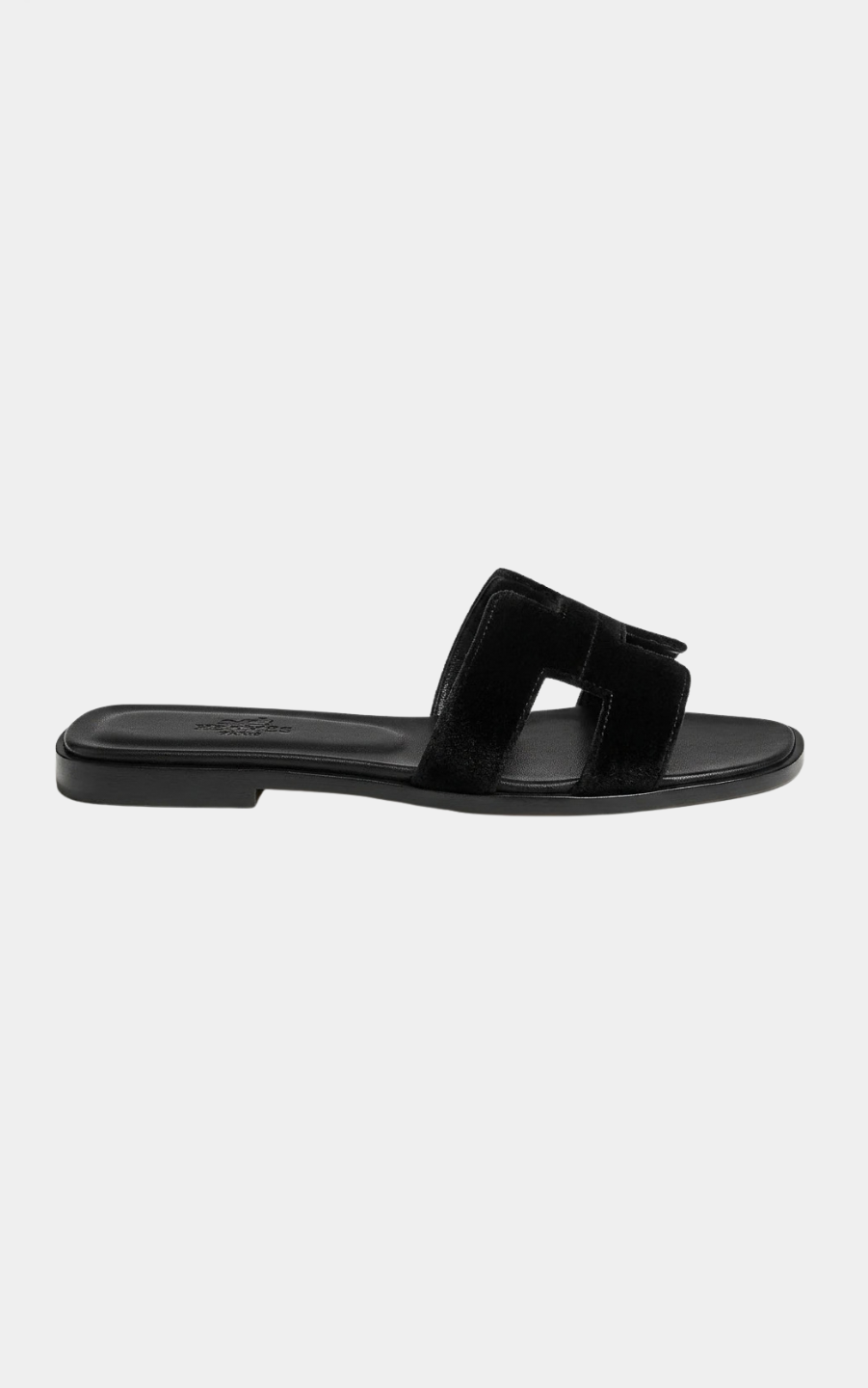 Hermès Oran Velvet Black Sandal