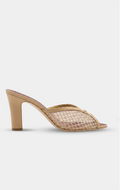 CHANEL Mules in Sand Mixed Fibers Cotton & Lambskin
