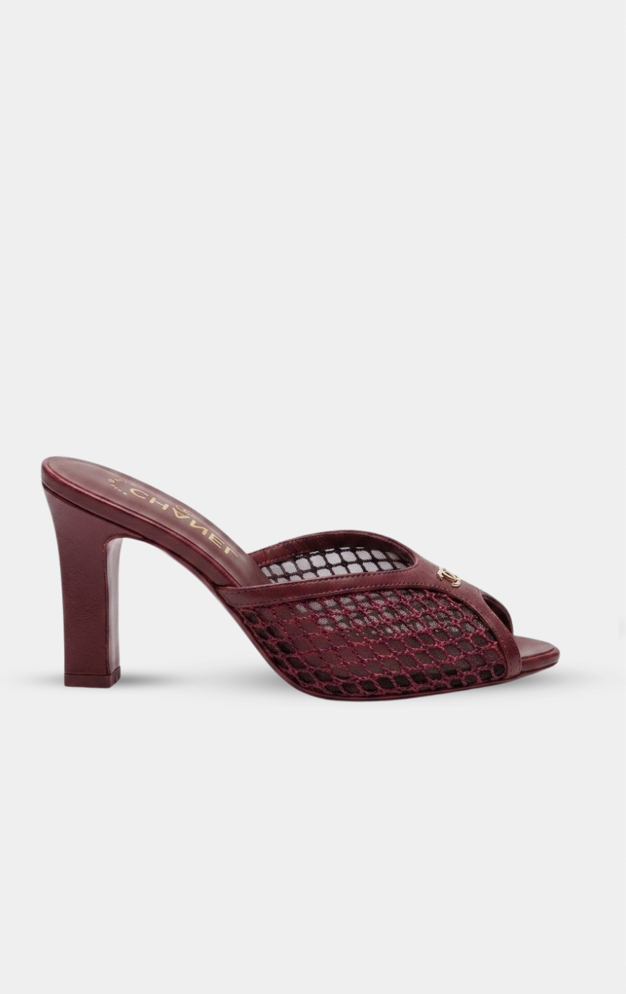 CHANEL Mules in Burgundy Mixed Fibers Cotton & Lambskin