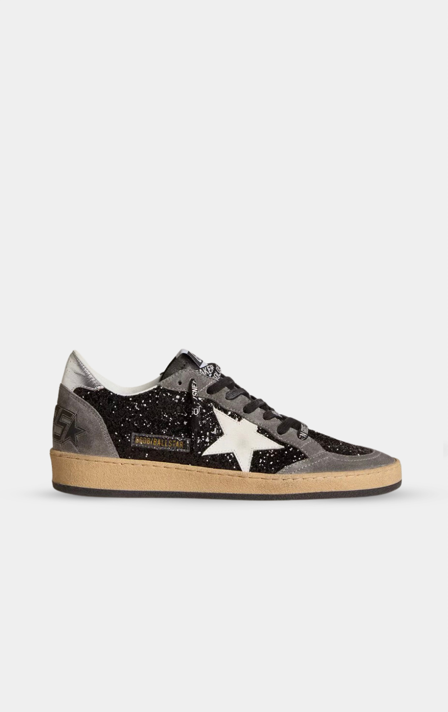GGDB Ball Star in glitter with leather star and metallic leather heel tab