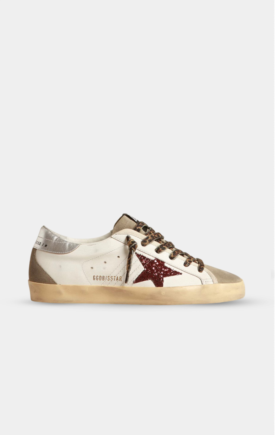 GGDB Super-Star with burgundy glitter star and silver heel tab