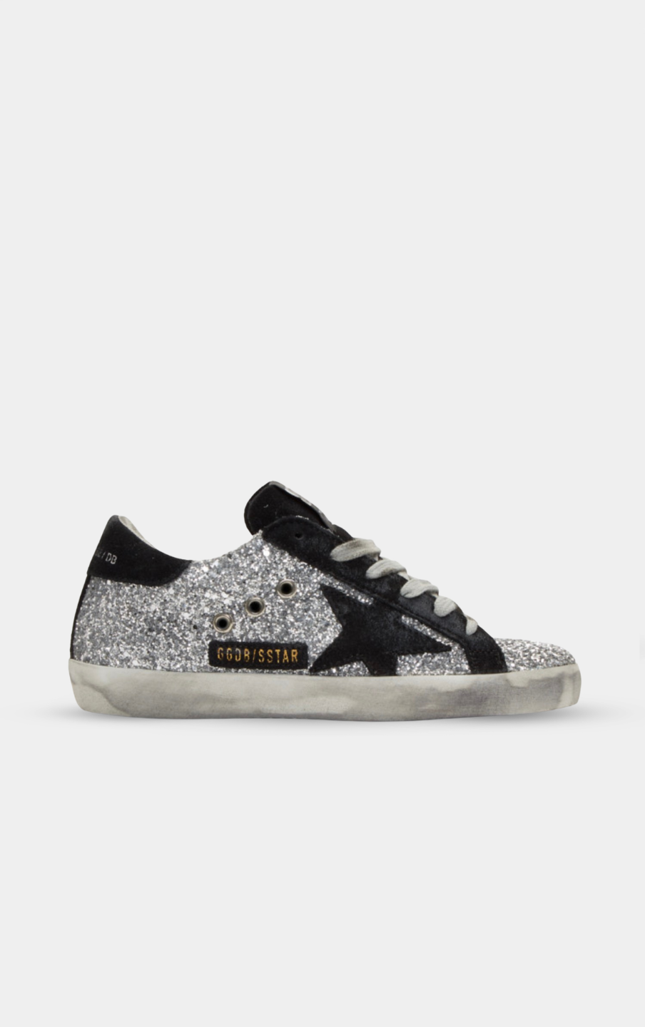 GGDB Silver glitter leather superstar