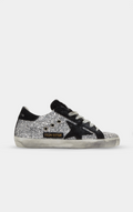 GGDB Silver glitter leather superstar