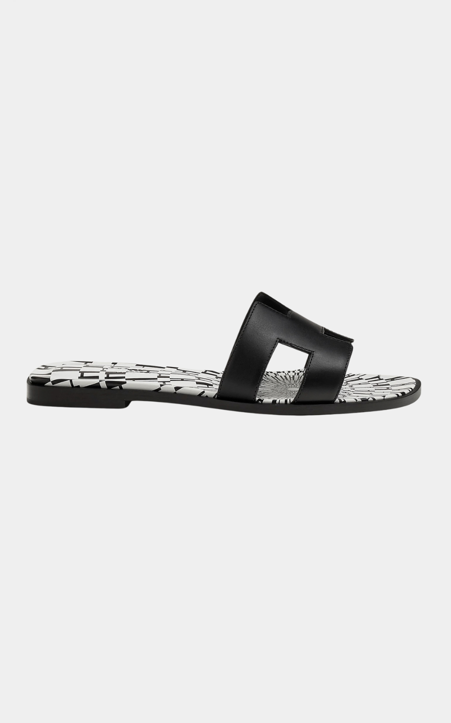 Hermès Oran Black Geometric Sandal