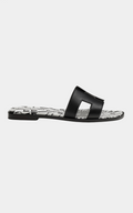 Hermès Oran Black Geometric Sandal