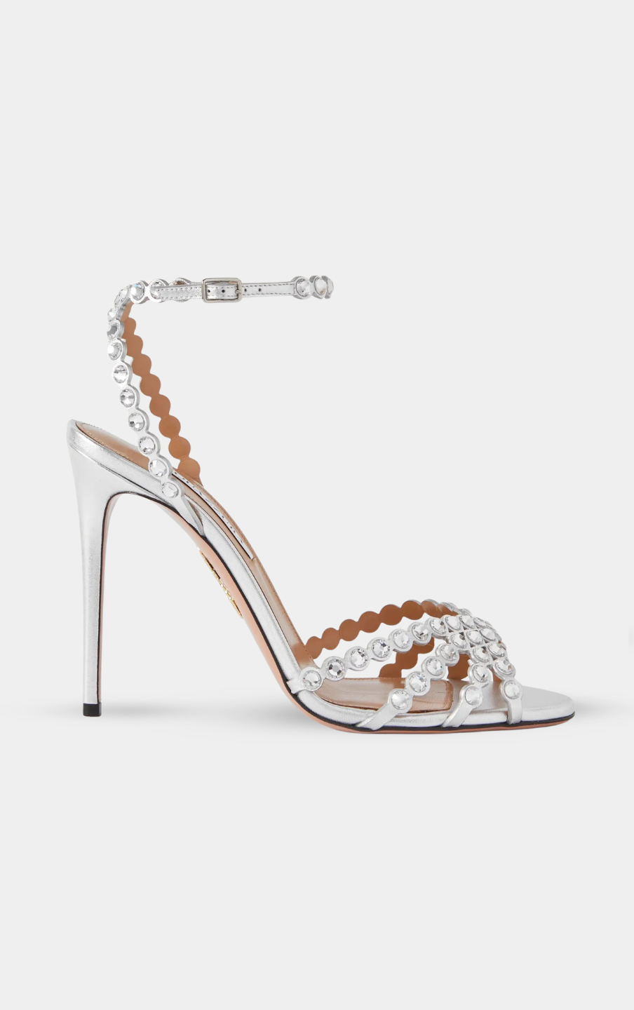 AQUAZZURA Tequila Silver Sandal 105