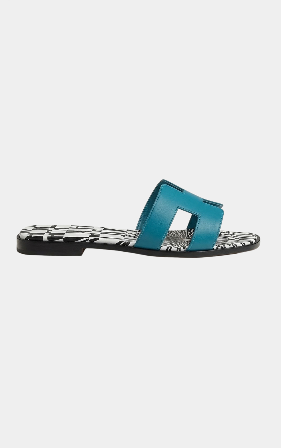 Hermès Oran Blue Geometric Sandal