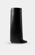 GIVENCHY Shark Leather Knee Boots Ebony