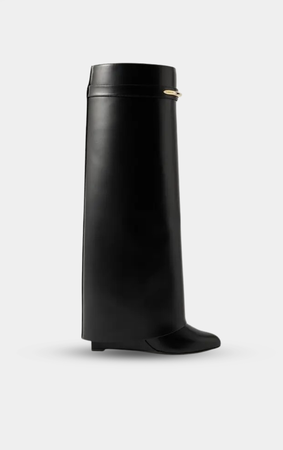 GIVENCHY Shark Leather Knee Boots Ebony