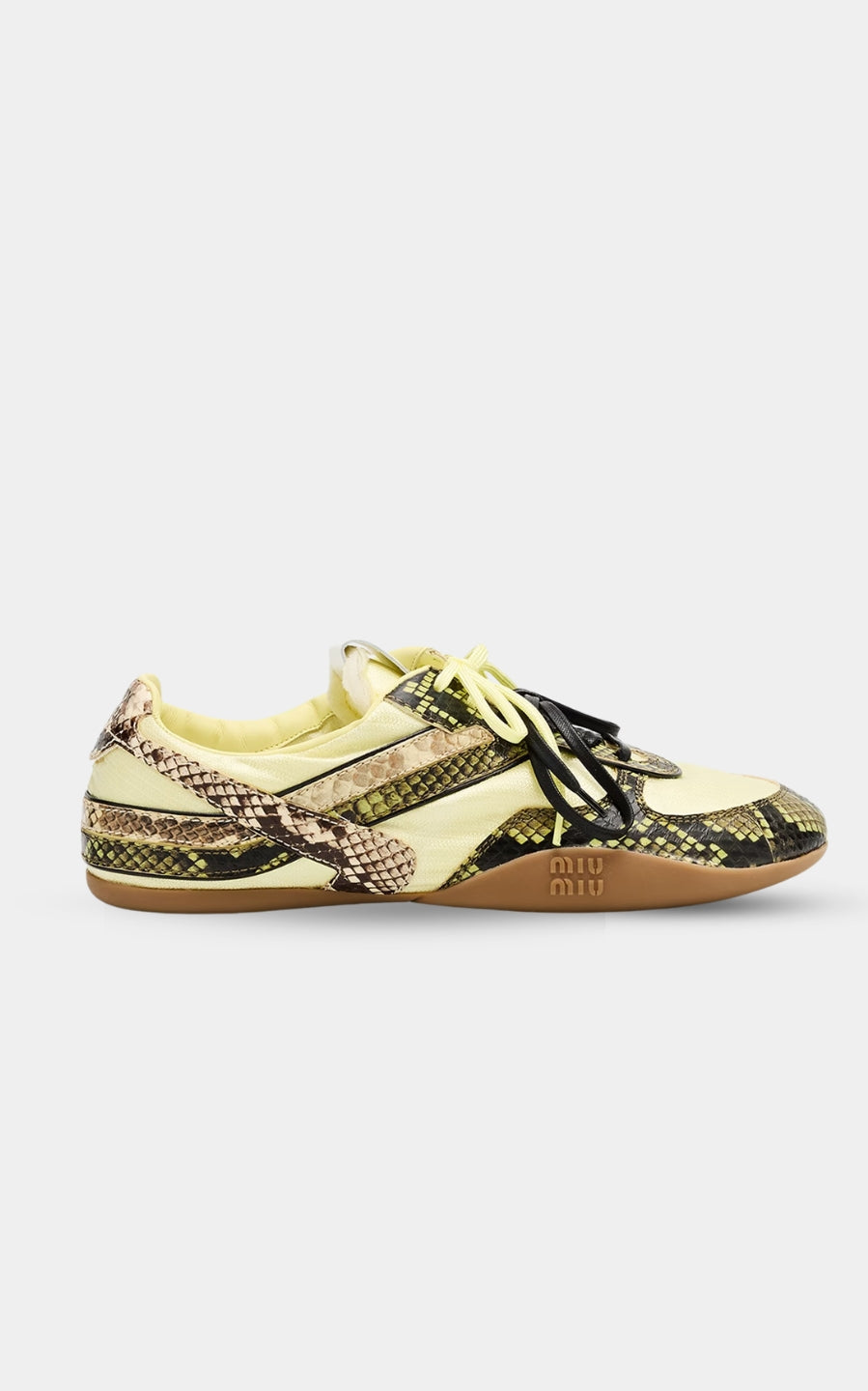 MIU MIU X New Balance Gymnasium Yellow Snakeskin Sneakers