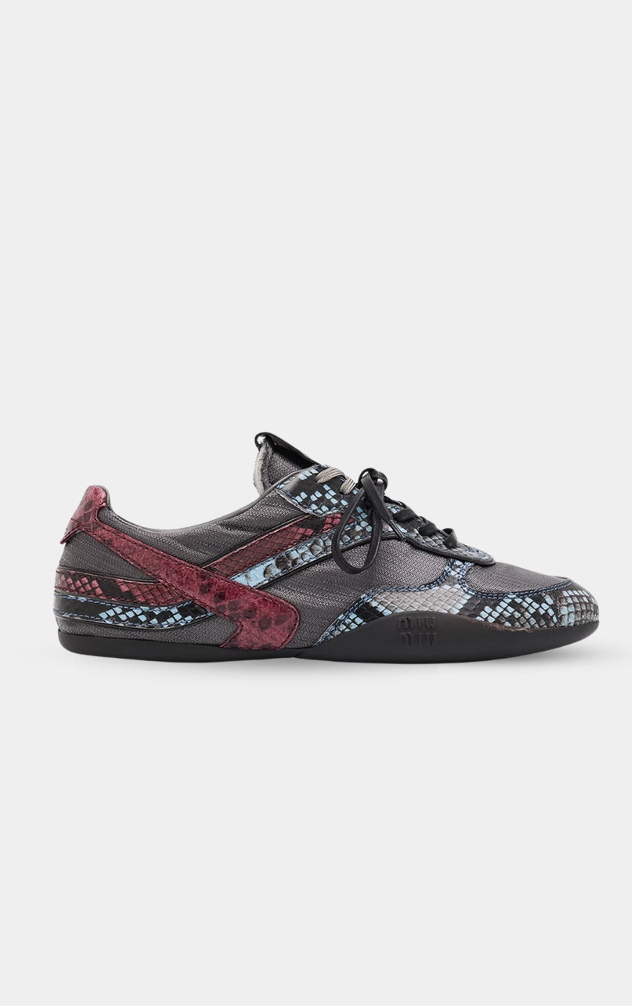 MIU MIU X New Balance Gymnasium Black Snakeskin Sneakers