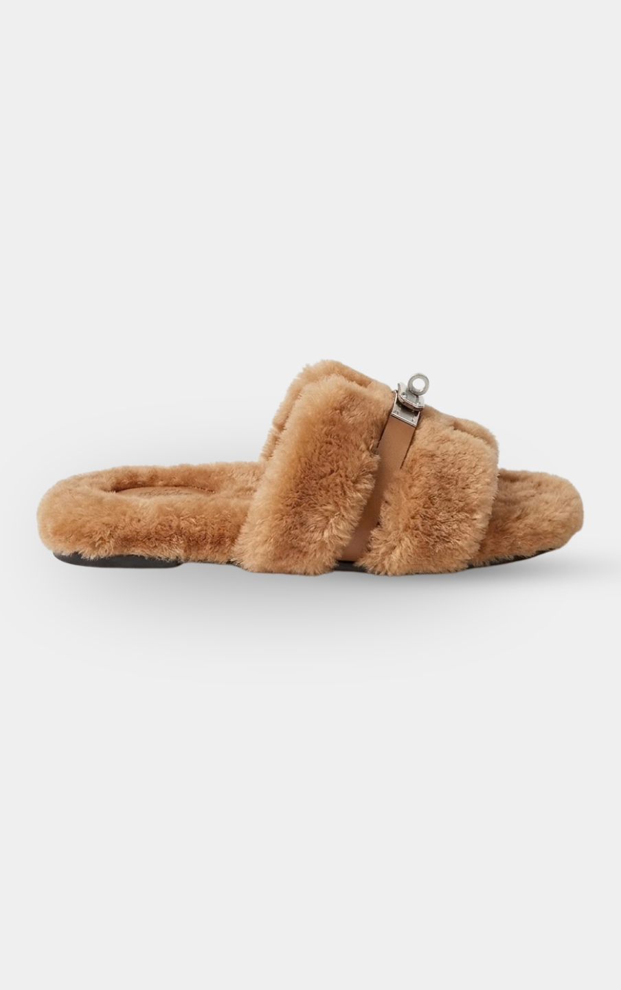 Hermès Oran Shearling Kelly buckle Sandal