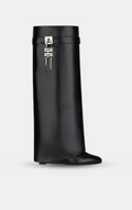 GIVENCHY Shark Lock Boots In Leather In Black
