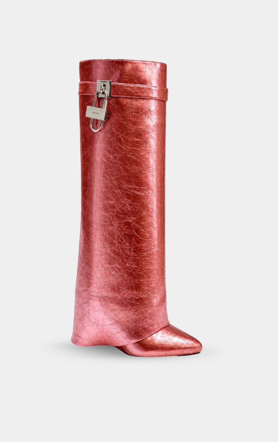 GIVENCHY Shark Lock Boots In Rose Gold