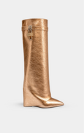 GIVENCHY Shark Lock Boots In Gold