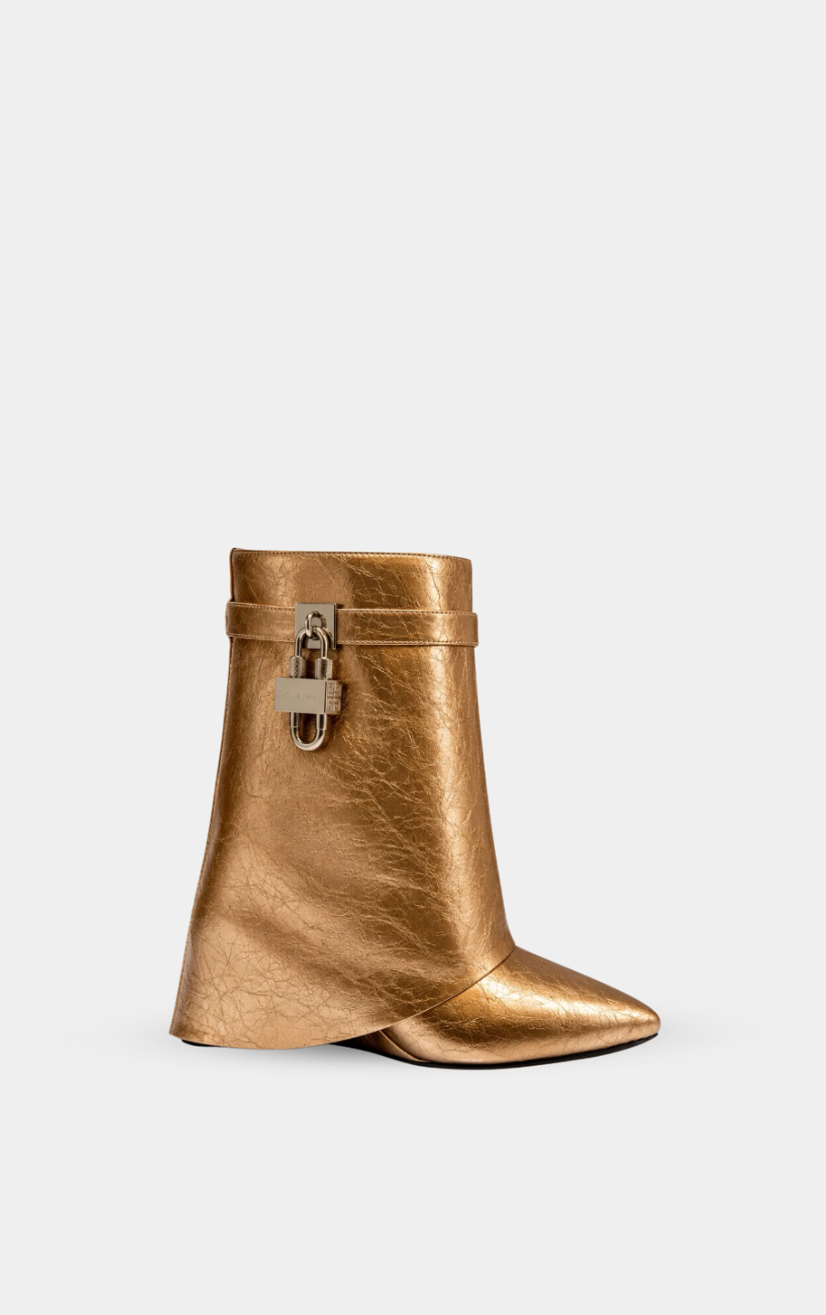 GIVENCHY Shark Lock Ankle Boots In Gold