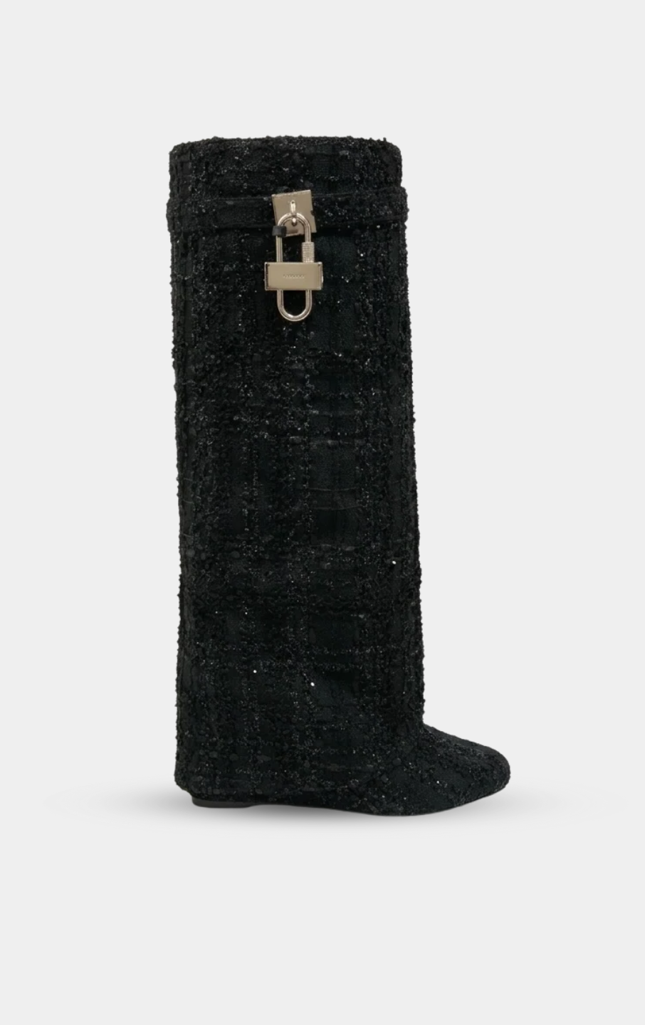 GIVENCHY Shark Lock Boots In Black Tweed