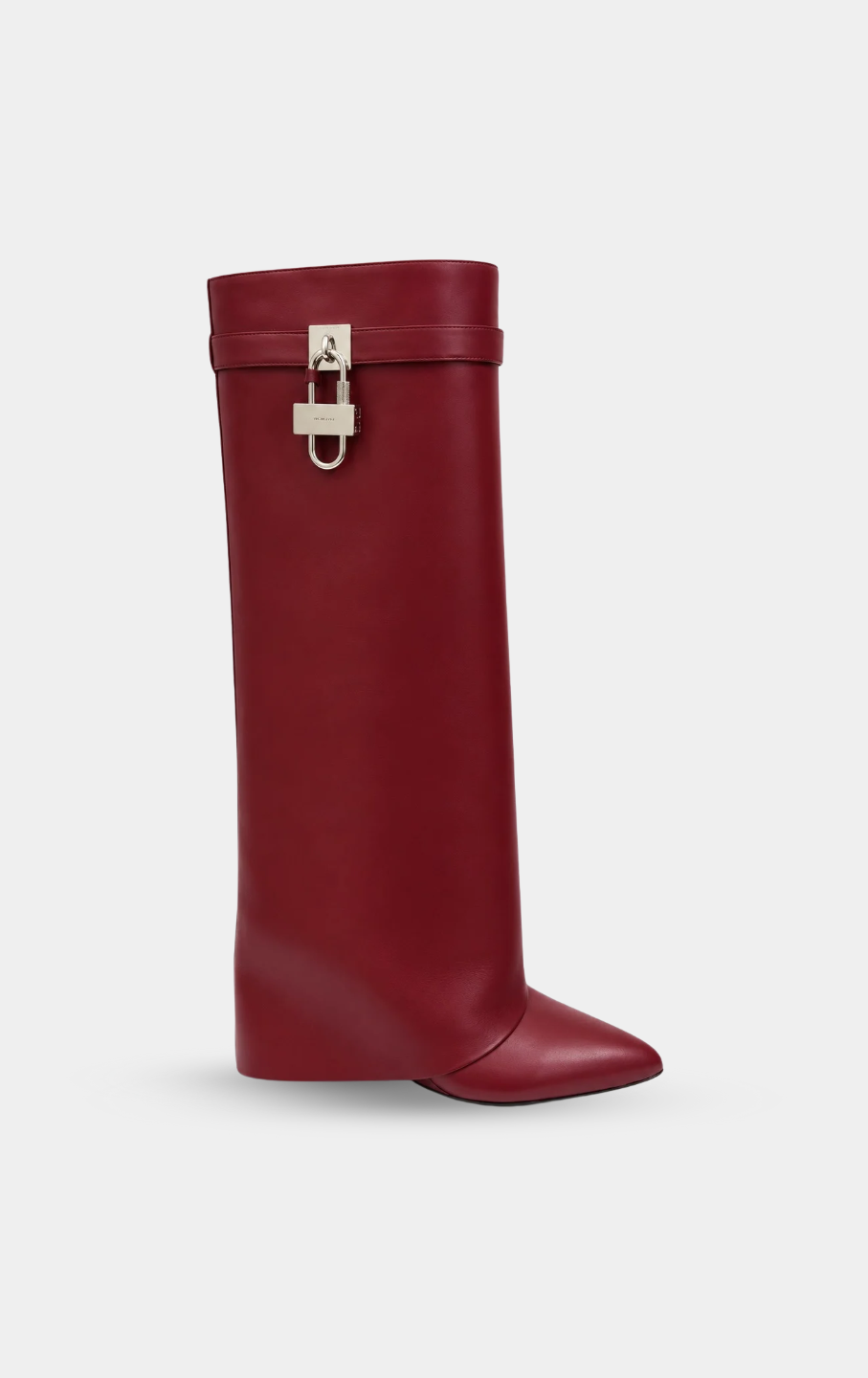 GIVENCHY Shark Lock Boots In Leather In Burgundy