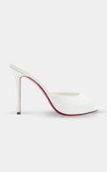 LOUBOUTIN Me Dolly Patent Leather White Mules