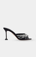Bisous Embellished Satin Mules 85