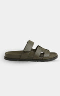 Hermès Chypre Leather Olive Sandal