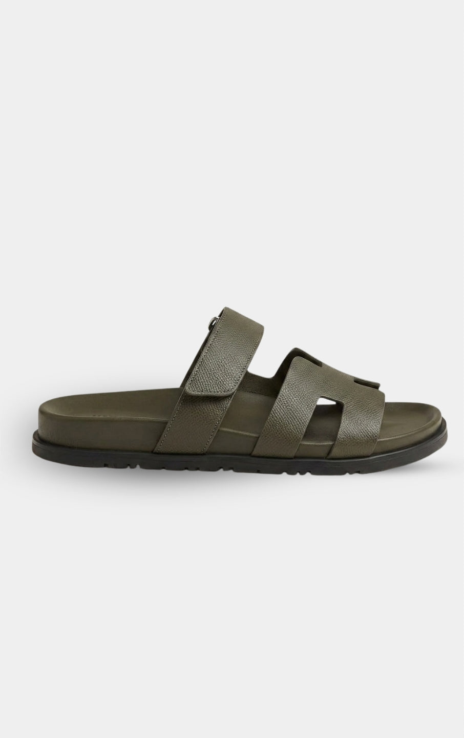 Hermès Chypre Leather Olive Sandal