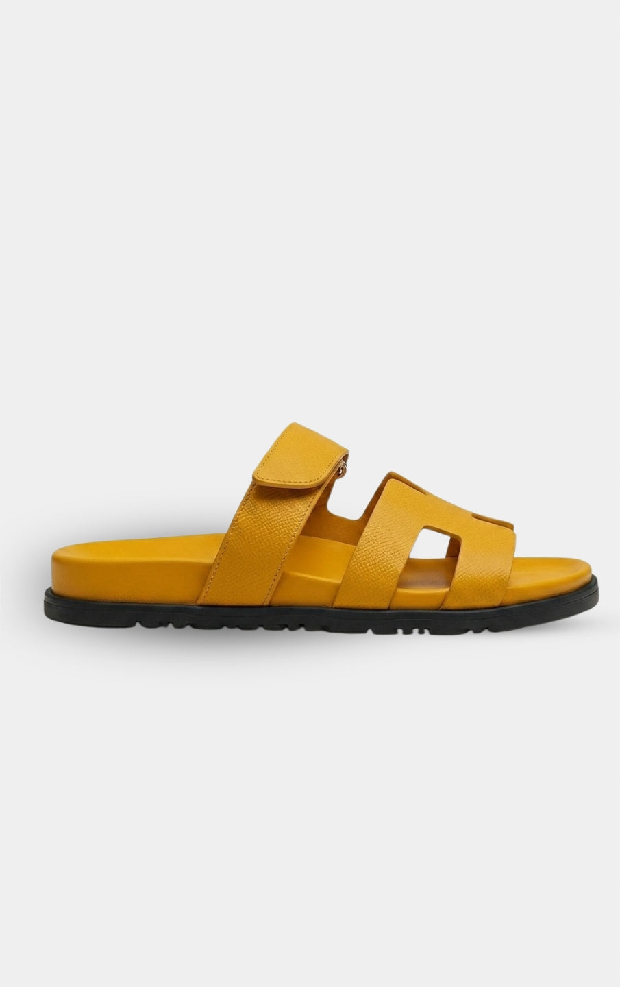 Hermès Chypre Leather Yellow Sandal
