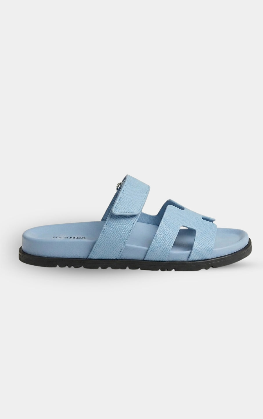 Hermès Chypre Leather Light Blue Sandal