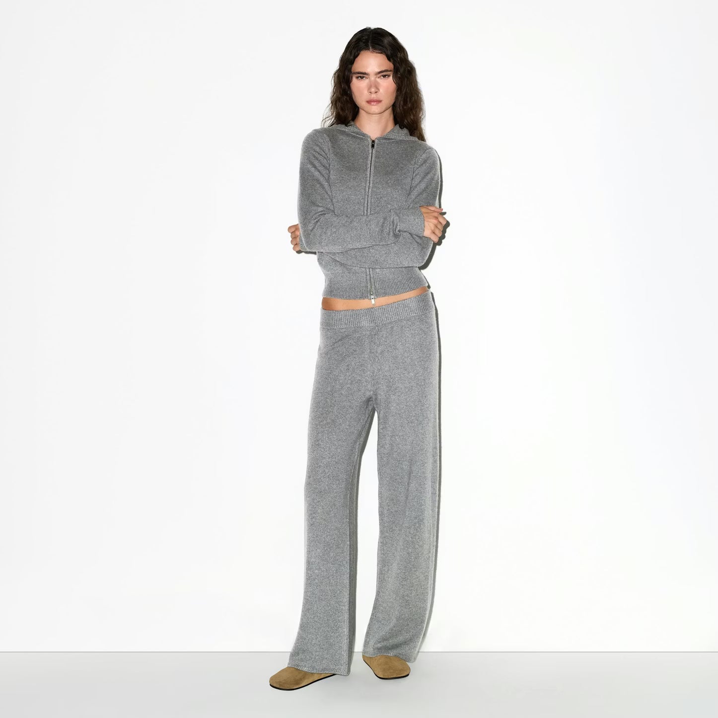 CASHMERE WIDE LEG PANT/JACKET SET