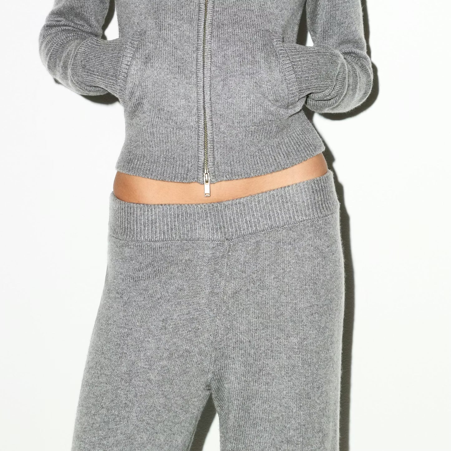 CASHMERE WIDE LEG PANT/JACKET SET