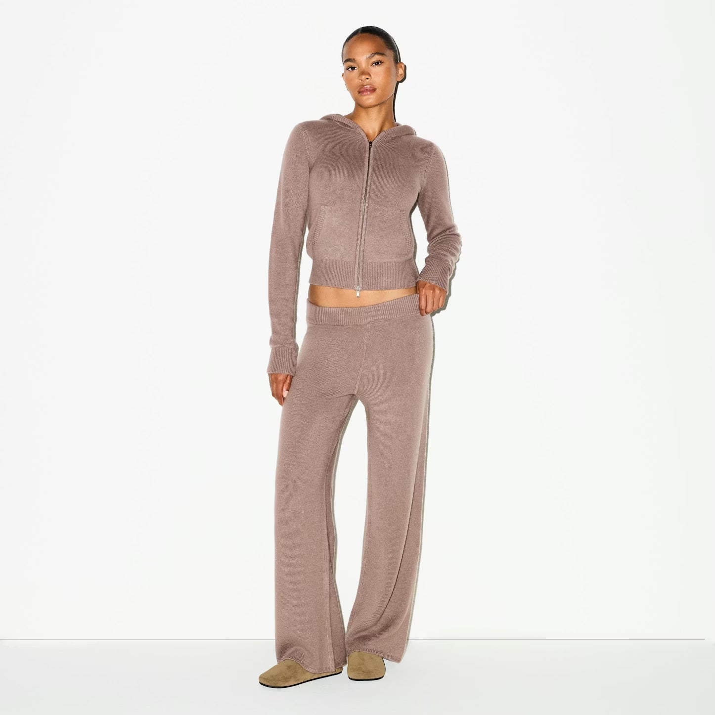 CASHMERE WIDE LEG PANT/JACKET SET