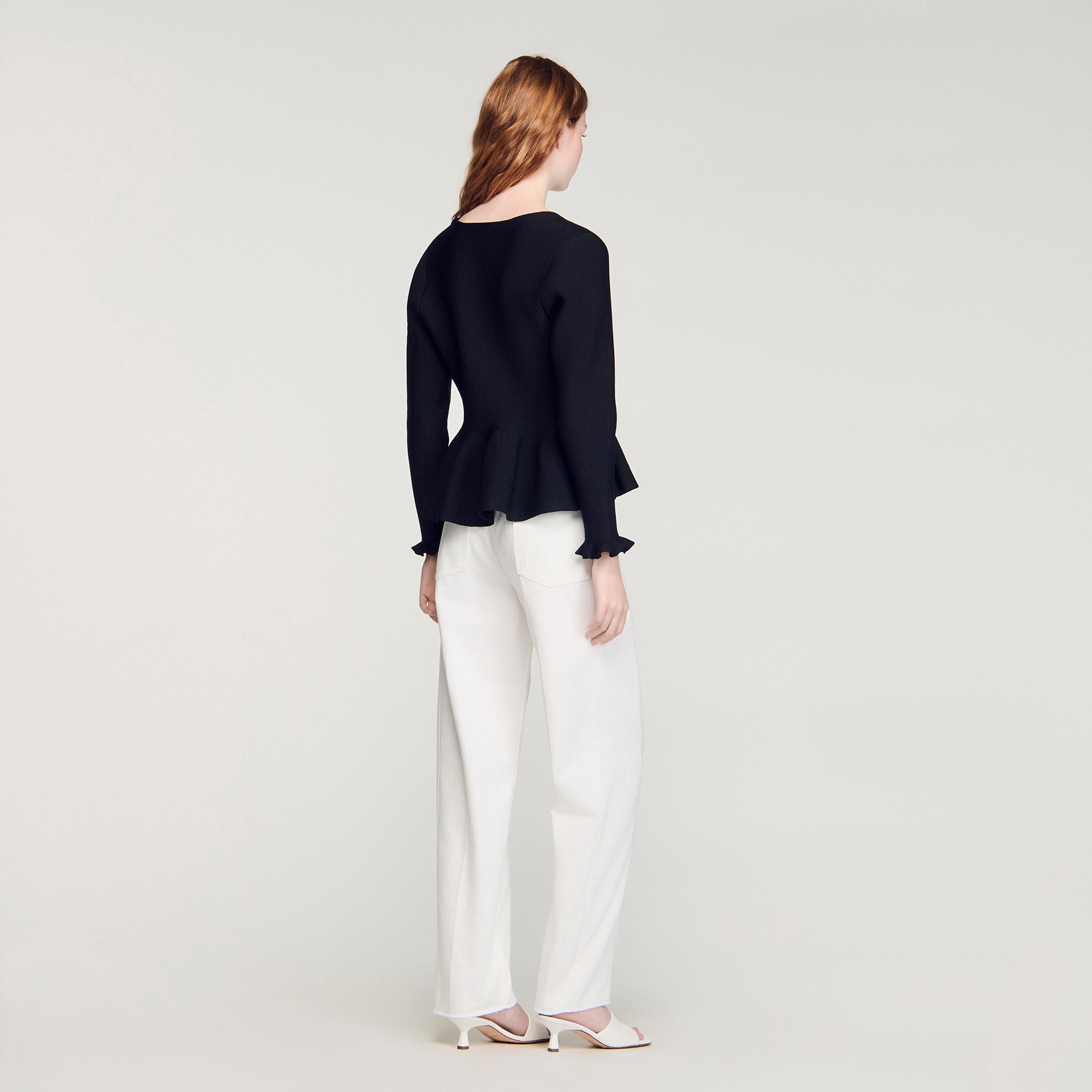 SANDRO PEPLUM CARDIGAN