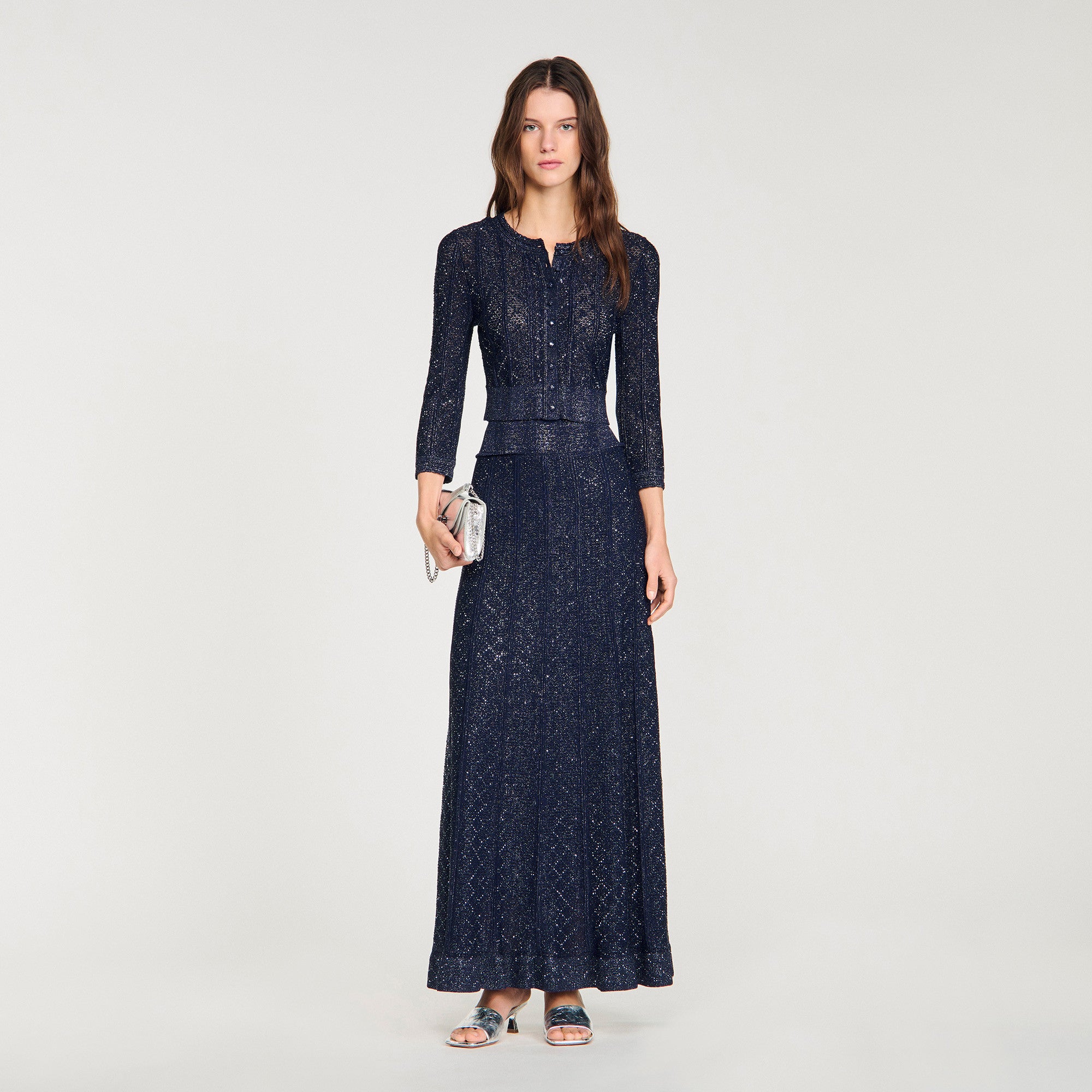 SANDRO RHINESTONE KNIT SET