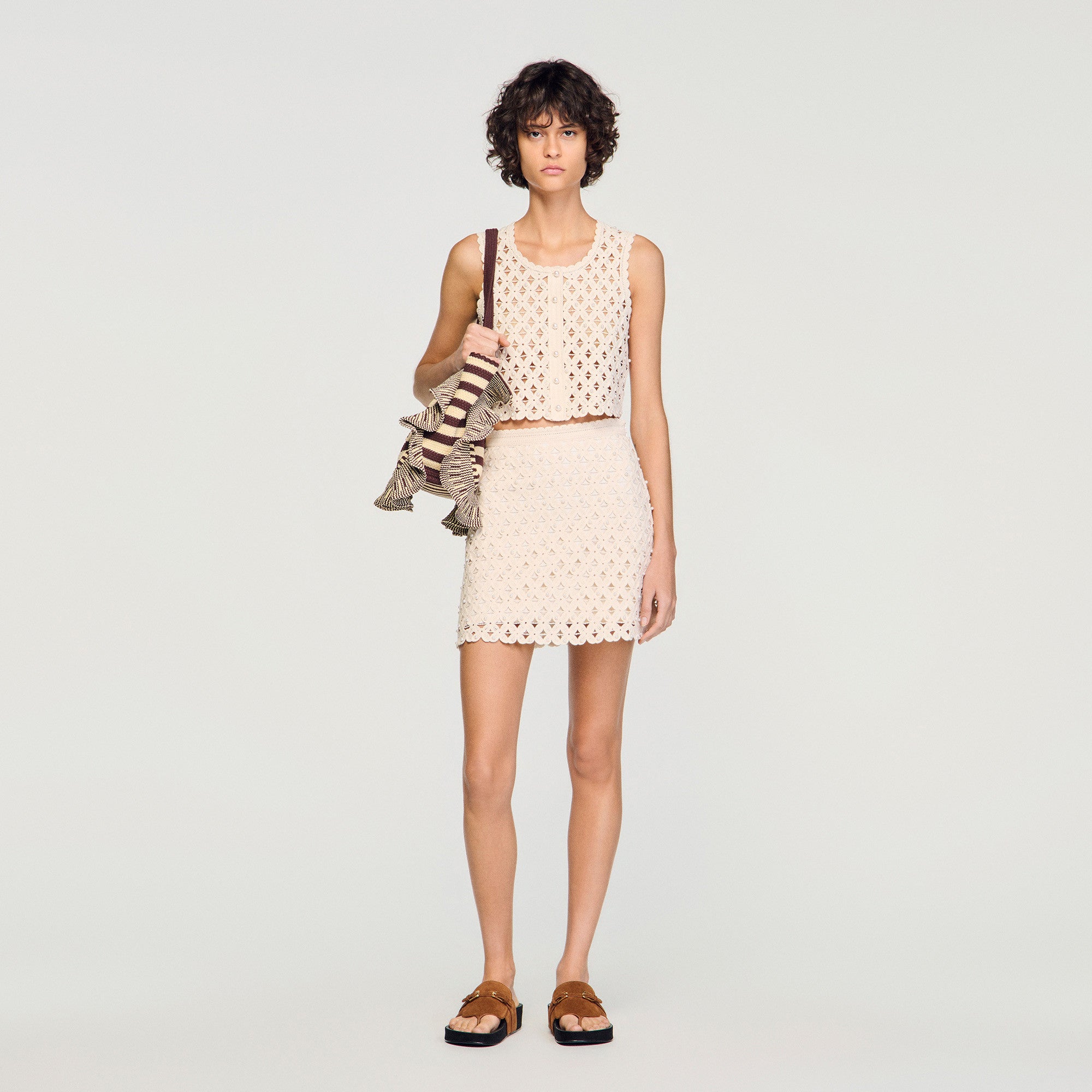 SANDRO SHORT BEADED CROCHET SET