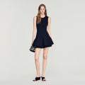SANDRO SHORT KNIT DRESS WITH RUFFLES
