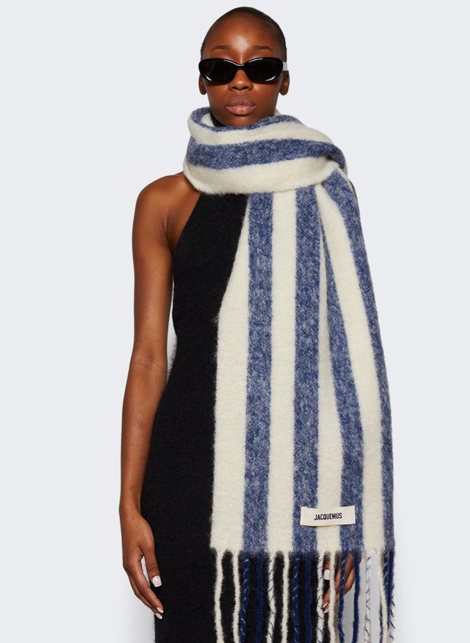 The Carro striped wool scarf